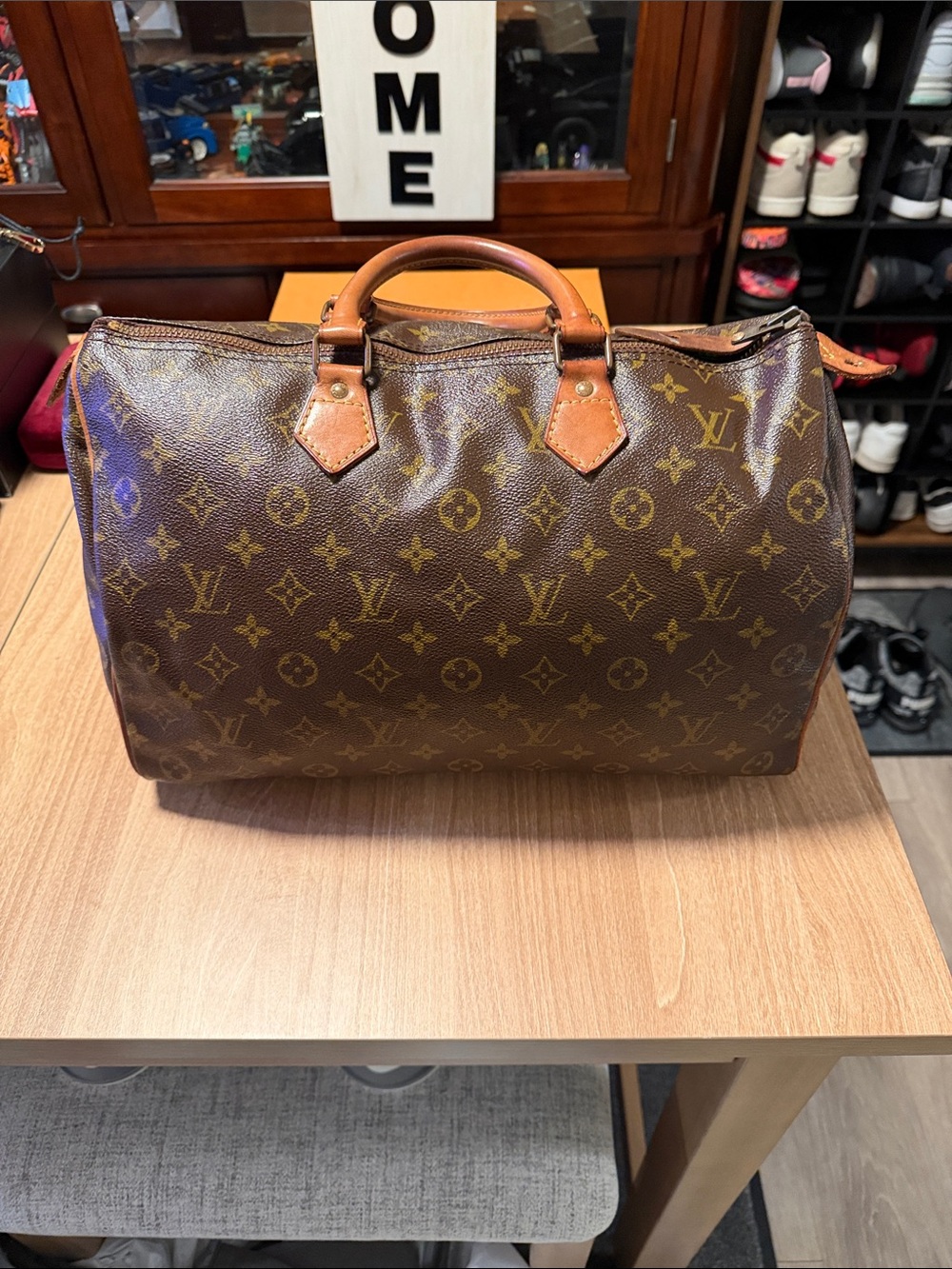 Louis Vuitton Brown Monogram Speedy 30 Weekend Bag with Tan Handles